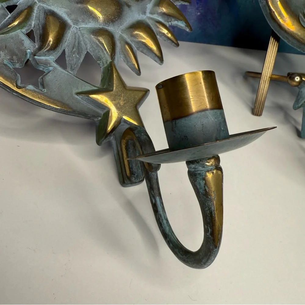 SOLD PartyLite Sun & Moon 1994 Wall Hanging Candle Holders Celestial Vintage Sco - Picture 10 of 16